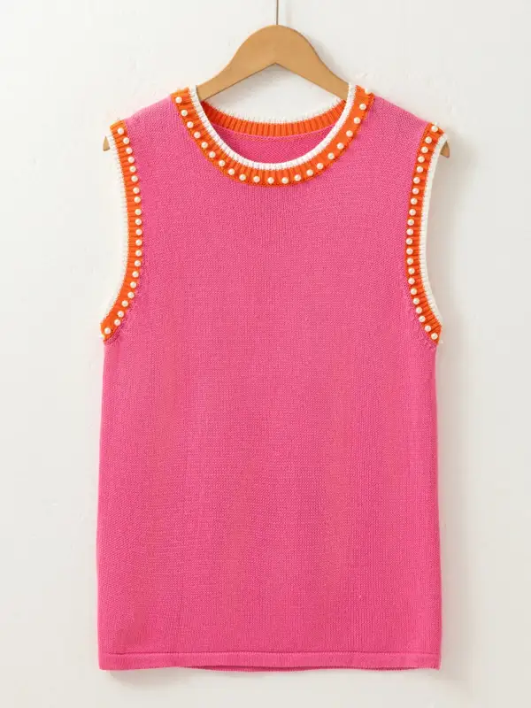 Contrast-Trim Cotton Tank Top
