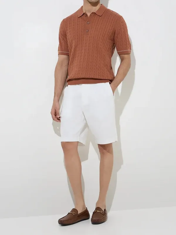 Short Sleeve Knitted Loose Polo T-Shirt