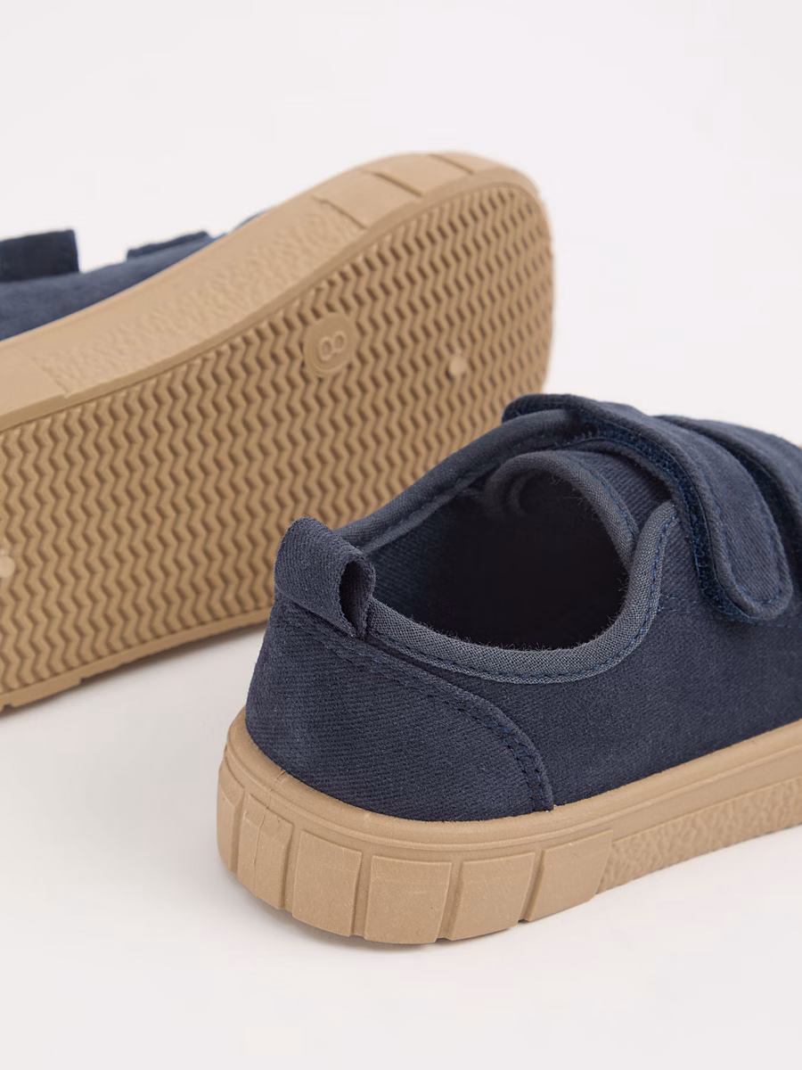 Navy Canvas Double Strap Trainers detail 2