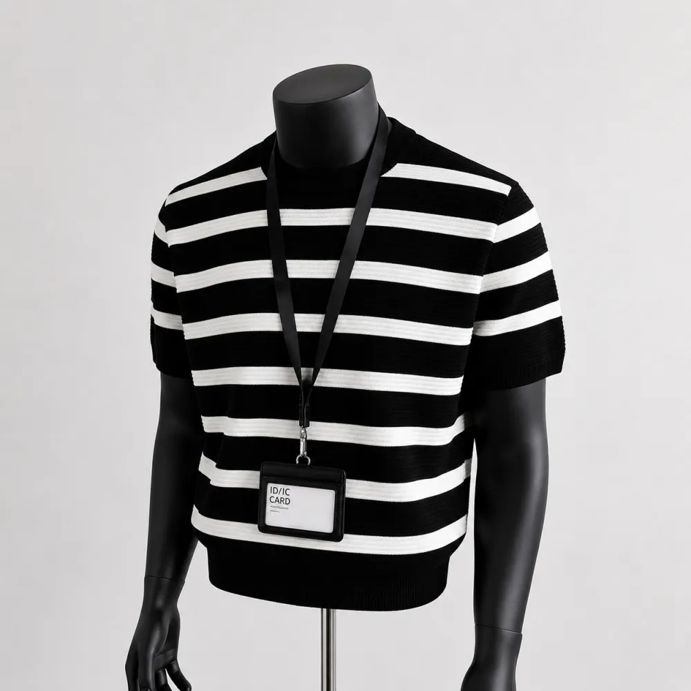 Stripe Textured Knit T-Shirt