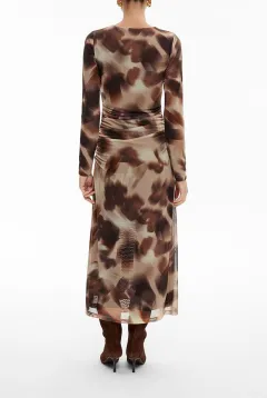 Artistic Print Twisted Dress