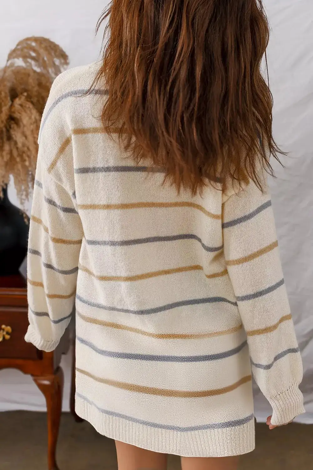 Striped Drop Shoulder Sweater Dress