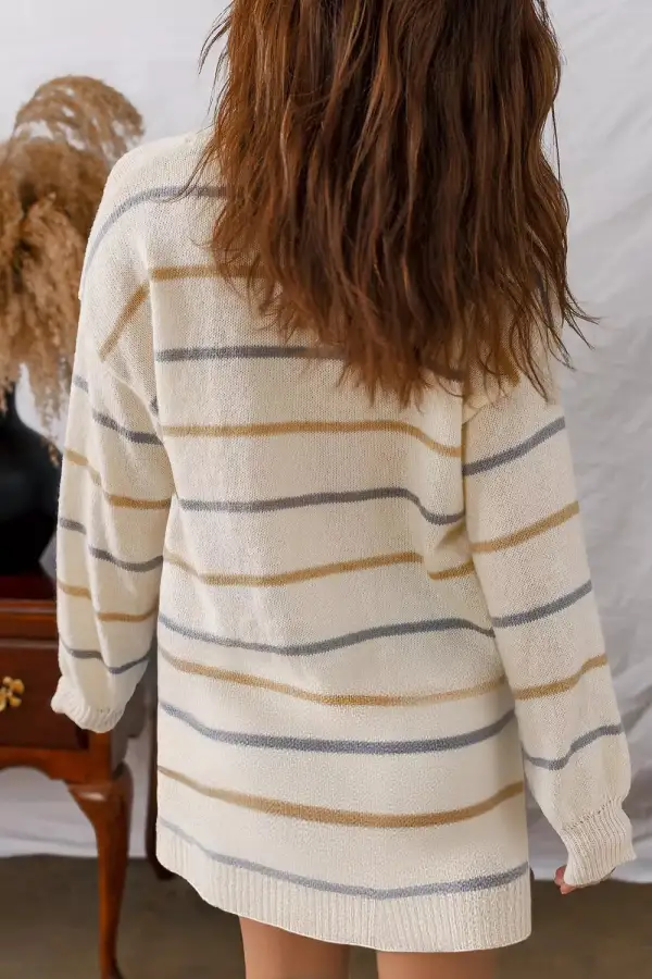 Striped Drop Shoulder Sweater Dress