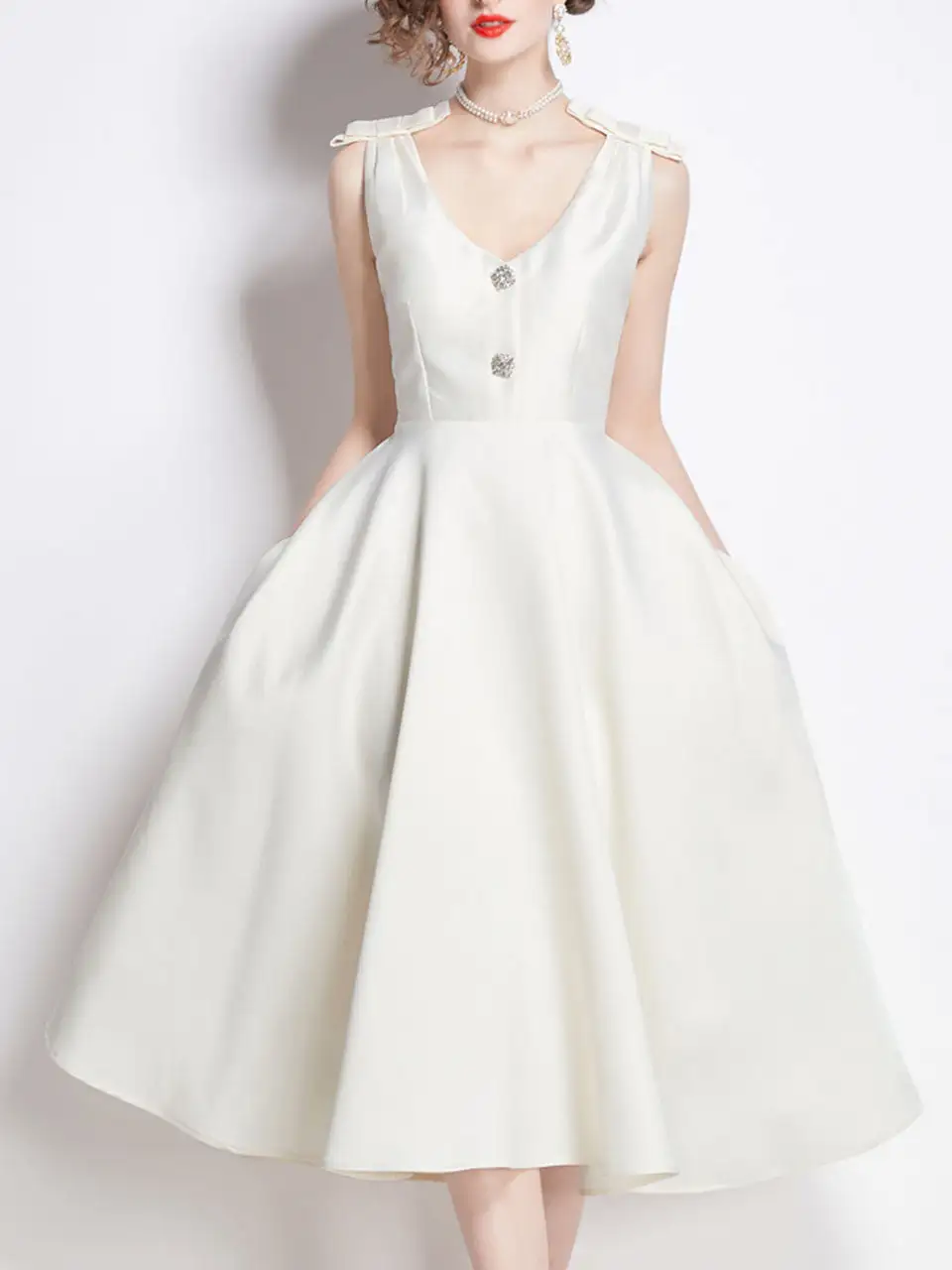 V Neck Swing Party Party Maxi Dress