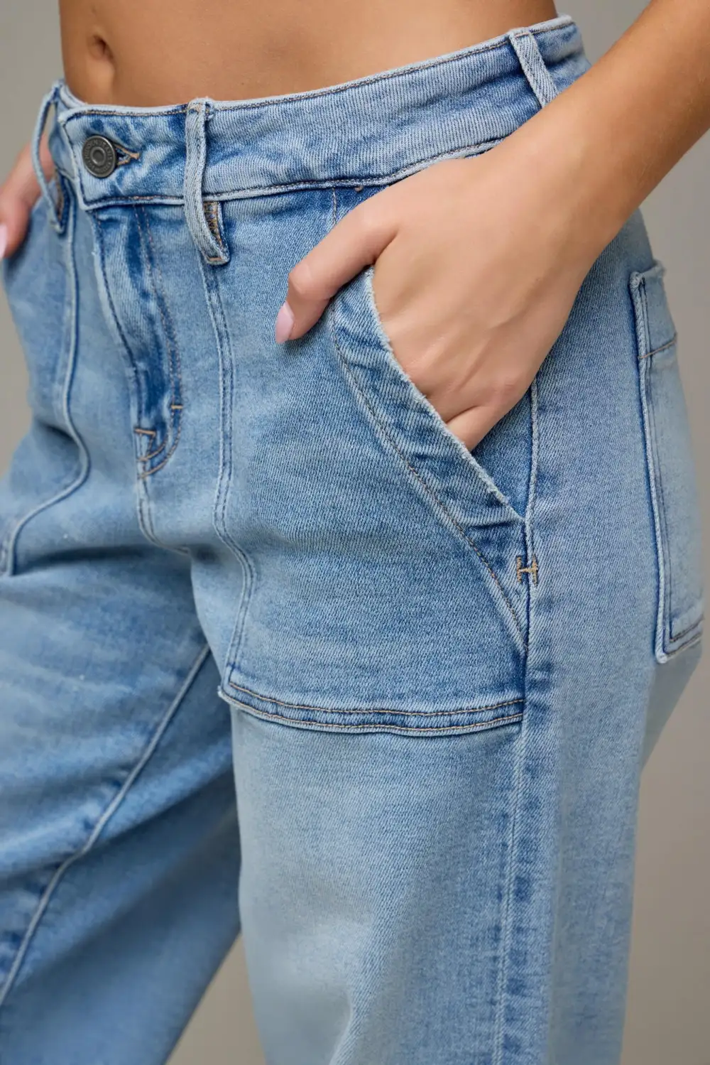 Women's Front-Pocket Relaxed Dad Jeans