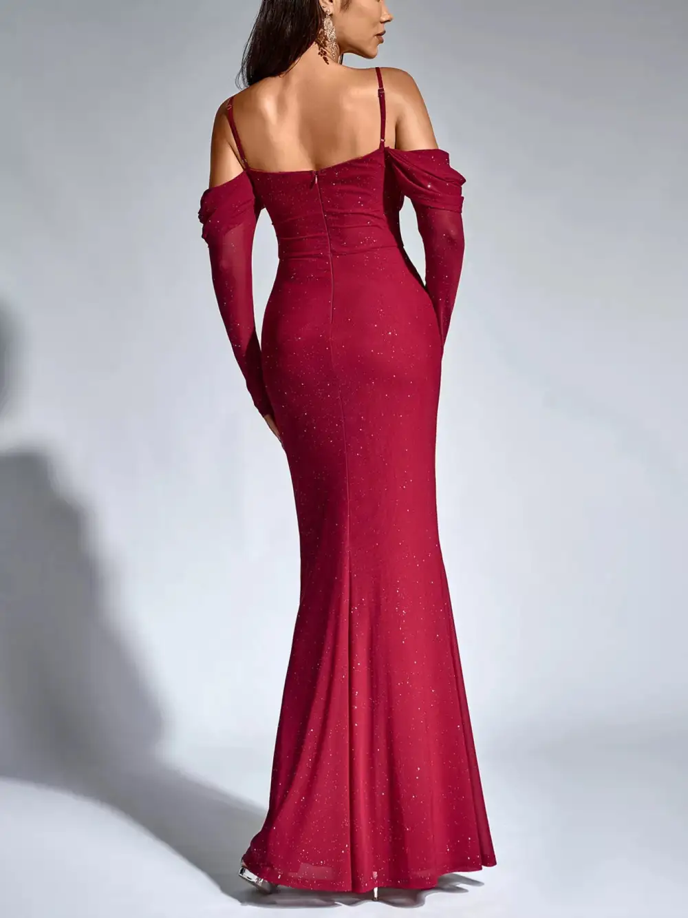 Smooth Finish Ruched Long Sleeve Maxi Dress