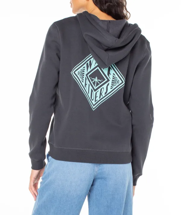 Geometric Print Hoodie With Large Pockets