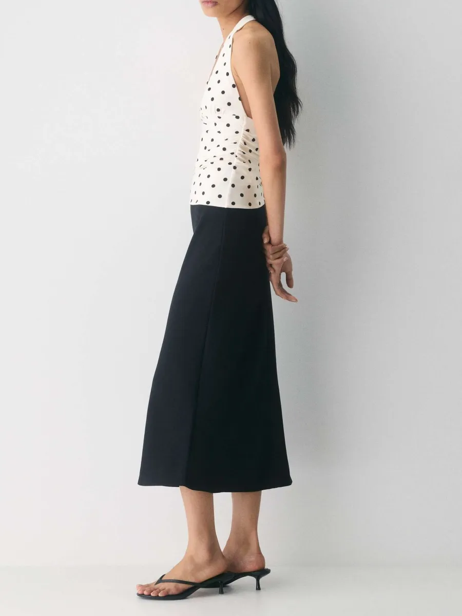 High-Waist Bias Cut Skirt