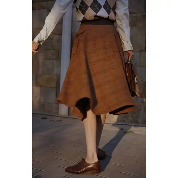 Everyday Campus Everyday Casual Plaid Skirt