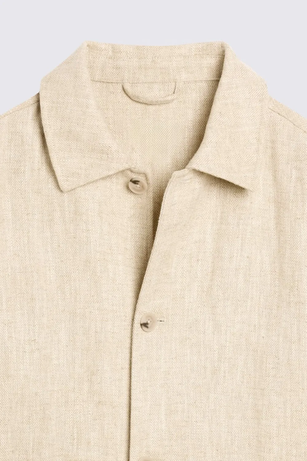 Sleek Linen Ecru Breathable Coat
