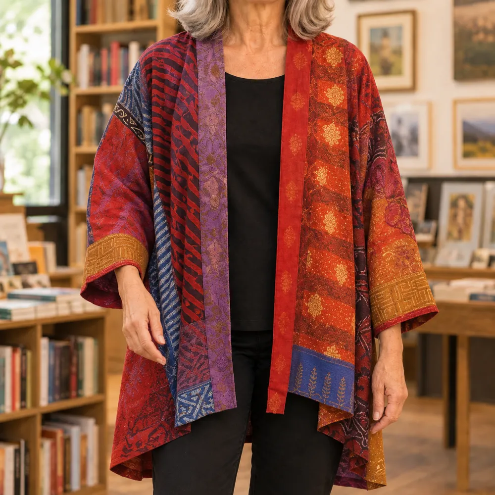 Patchwork Soft Knit Relaxed Cardigan