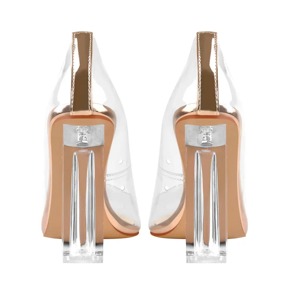 Modern Pointed Toe Transparent Heel Pumps