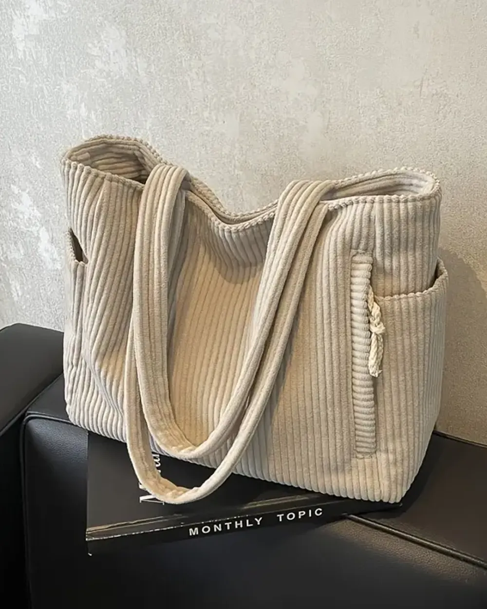 Soft Corduroy Tote Bag