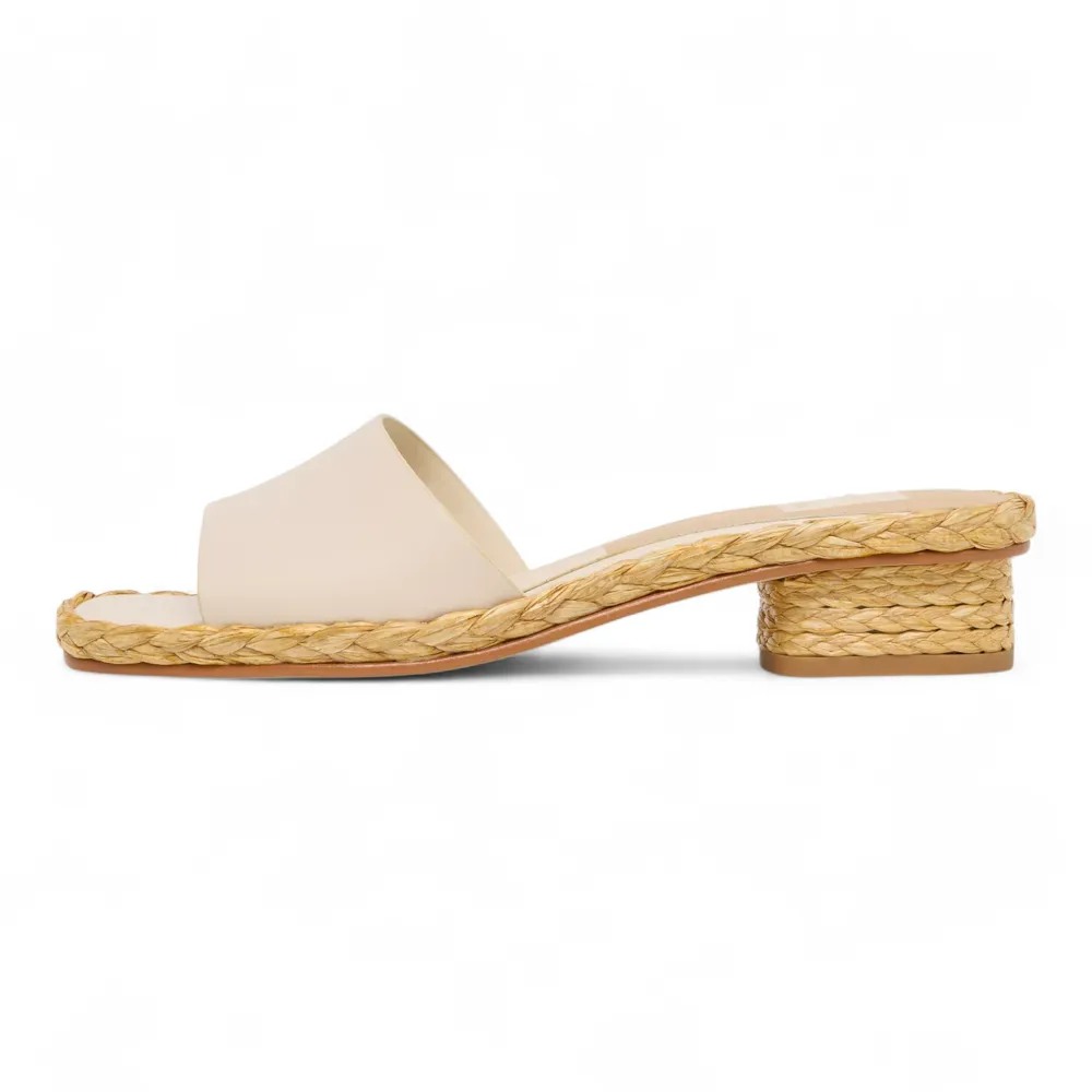Dixi Slide-Low Raffia Heel Dress Sandals