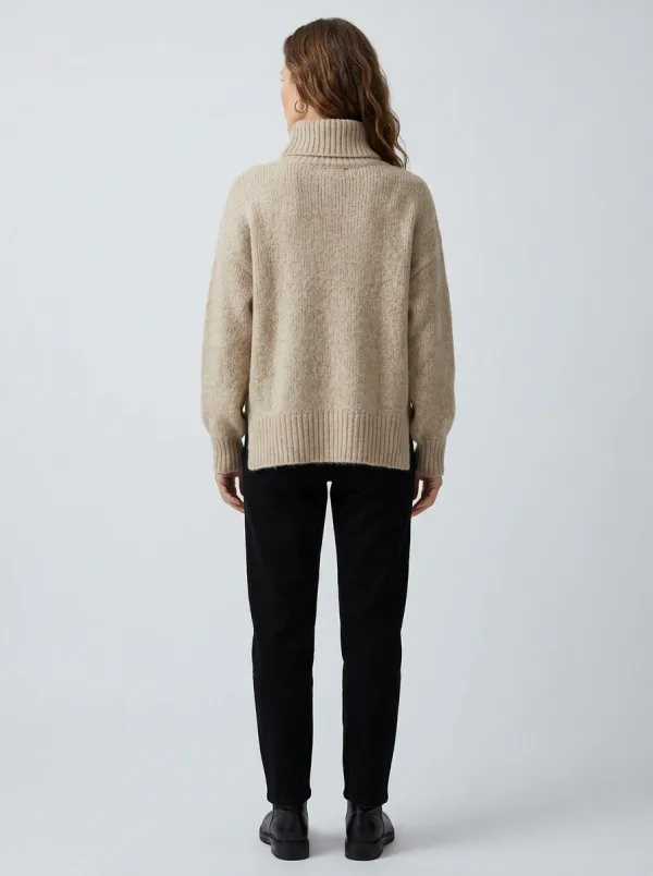 Women's Vintage Style Argyle Pattern Knitted Turtleneck Sweater