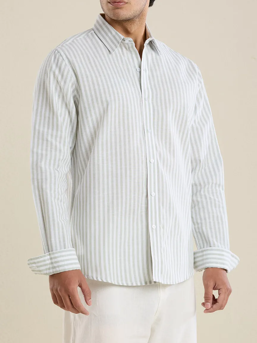 Pinstripe Striped Slim Fit Men's Formal Shirt