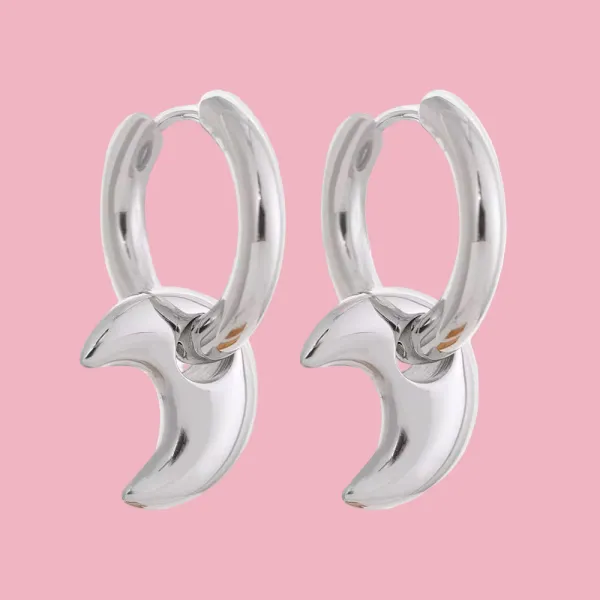 Moon Huggie Earrings