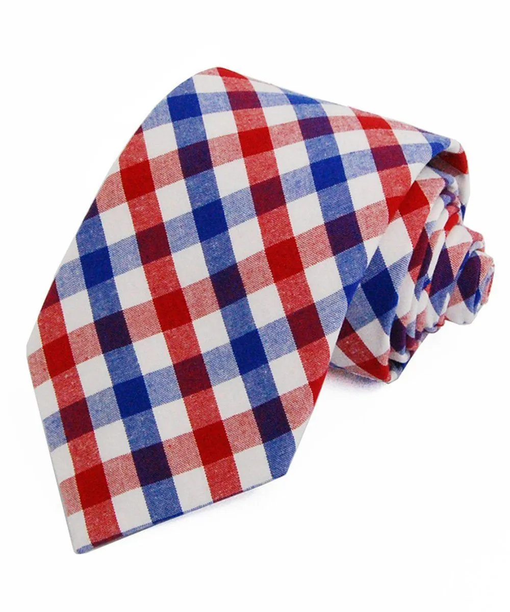 Polished Cotton Plaid Men's Necktie