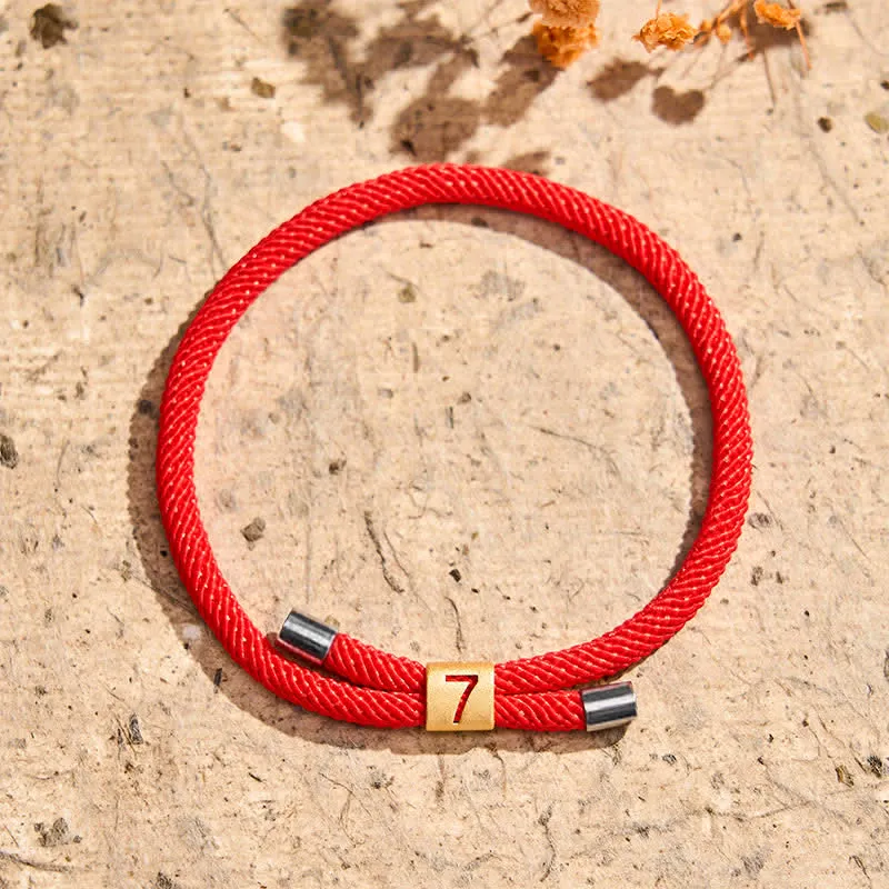 Single Digit Angel Numbers Adjustable String Bracelet