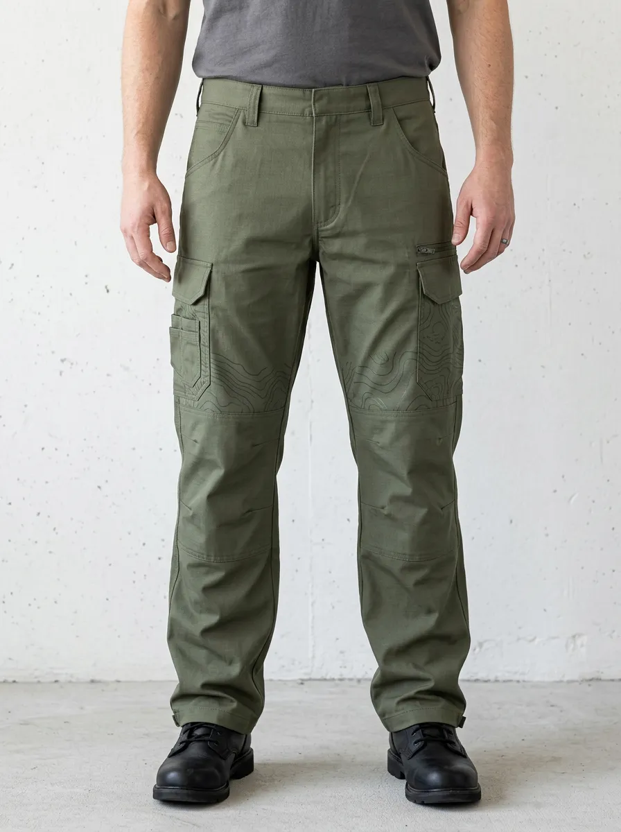 Unisex Outdoor Topographic Map Printed Tactical Cargo Pants — Everyday Edit
