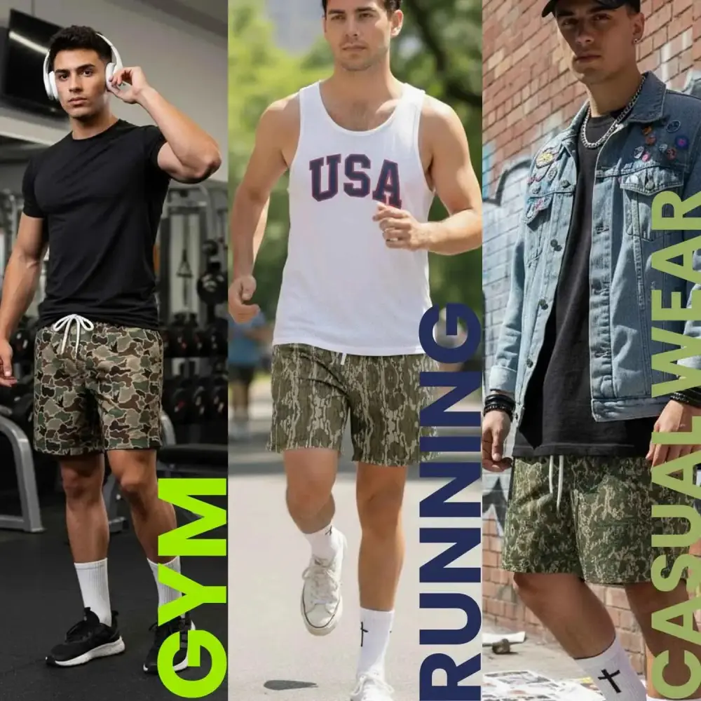 Men's Camo Camo Shorts With 5 Inch Inseam
