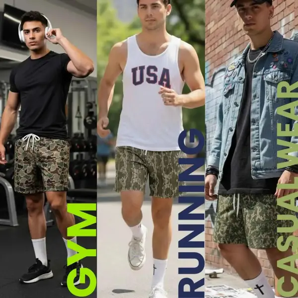 Men's Camo Camo Shorts With 5 Inch Inseam