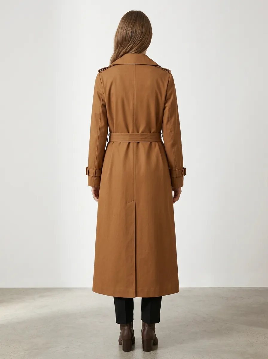 Women's Heritage Inspired Belted Long Trench Coat