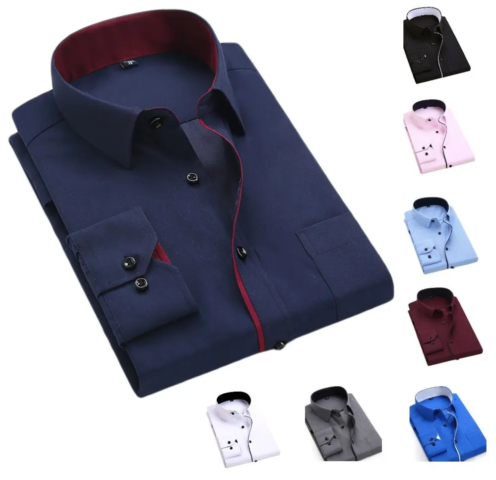 Long Sleeve Slim Fit Casual Dress Shirt
