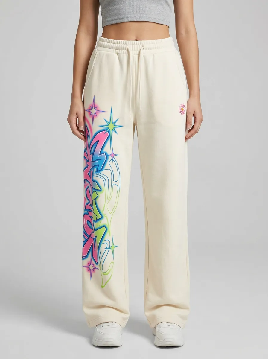 Women's Streetwear Y2K Graffiti Star Printed Sweatpants