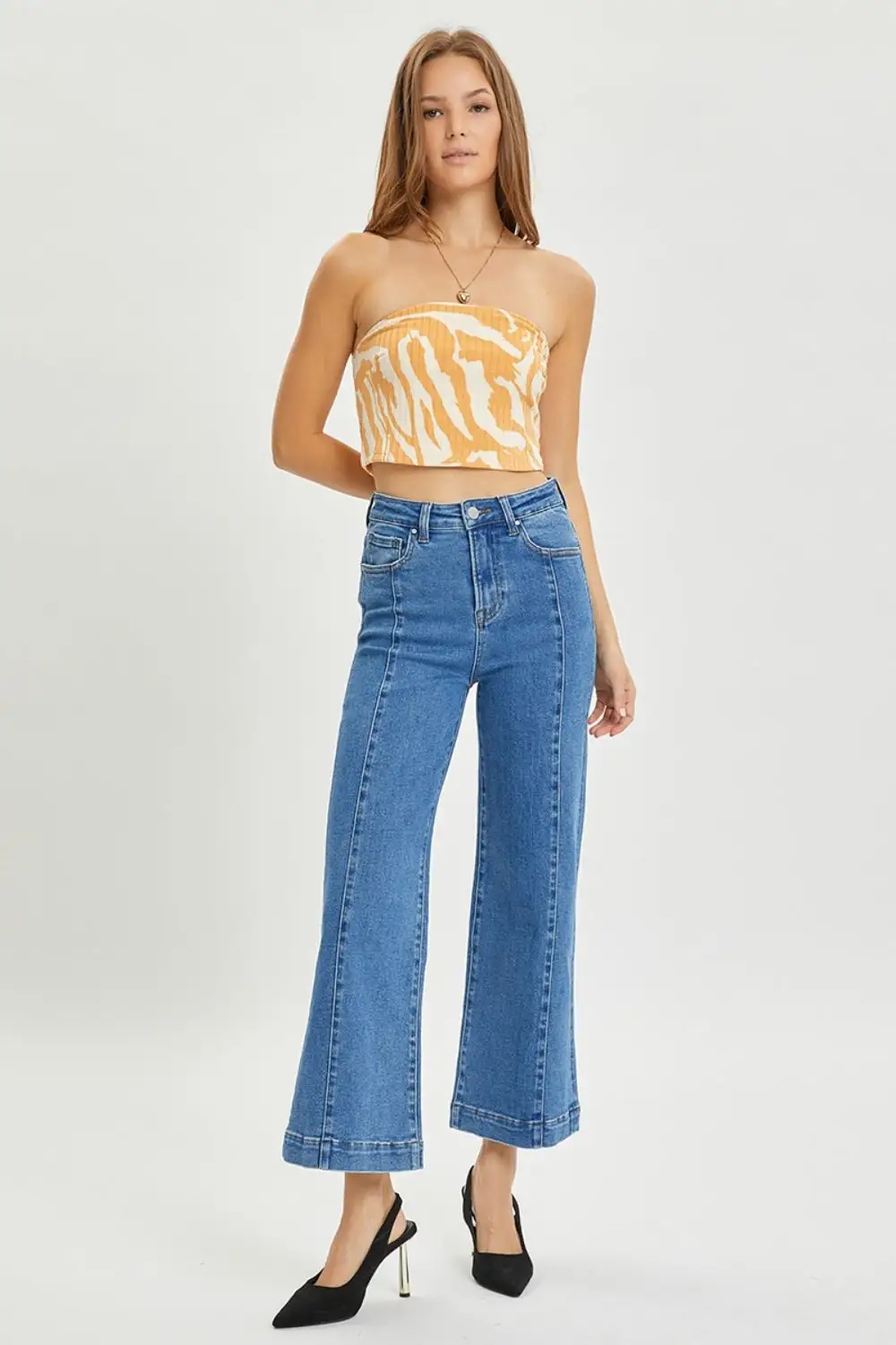 Ribbed Flowing Denim Jeans