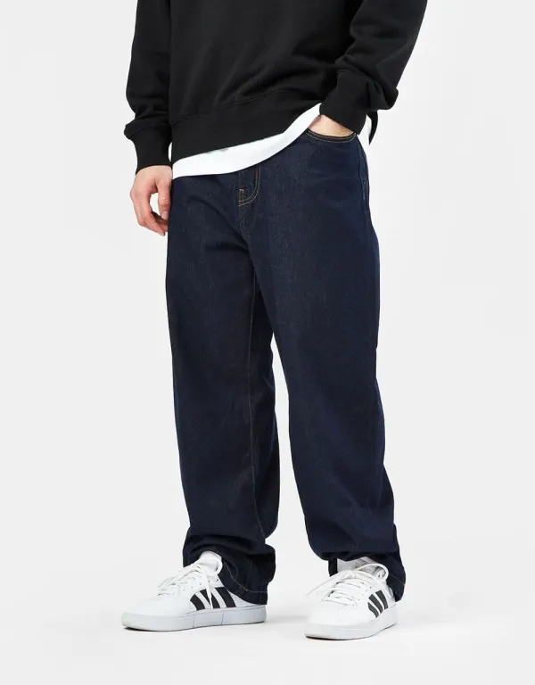 Rinsed Loose Tapered Four Pocket Denim Jeans