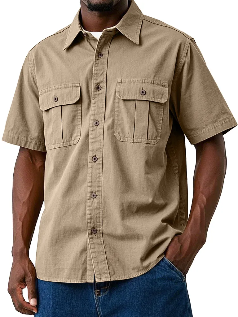 Textured Double Pocket Shirt