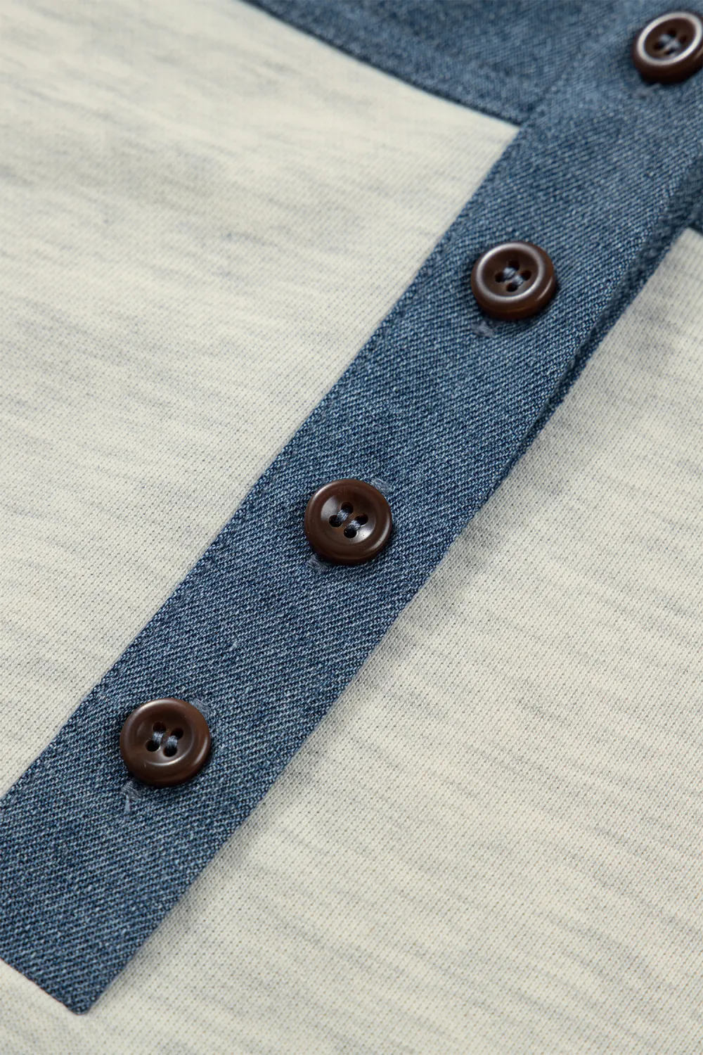 Light Grey Half Buttons Collared Top