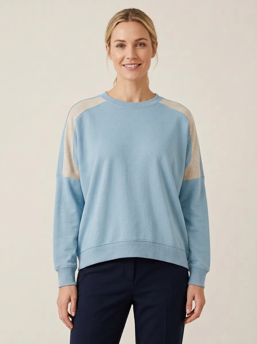 Women's Relaxed-Fit Colorblock Sweatshirt