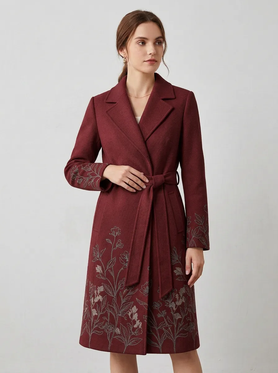 Women's Botanical Floral Pattern Coat