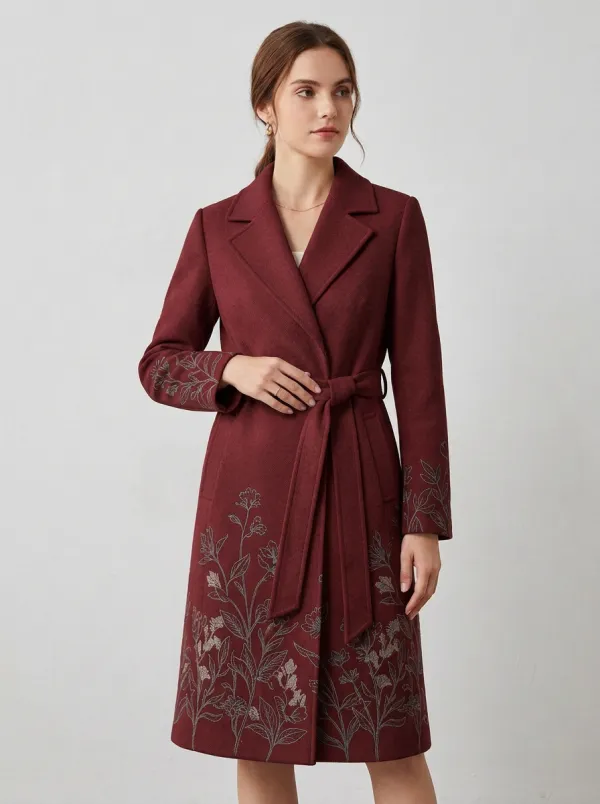 Women's Botanical Floral Pattern Coat