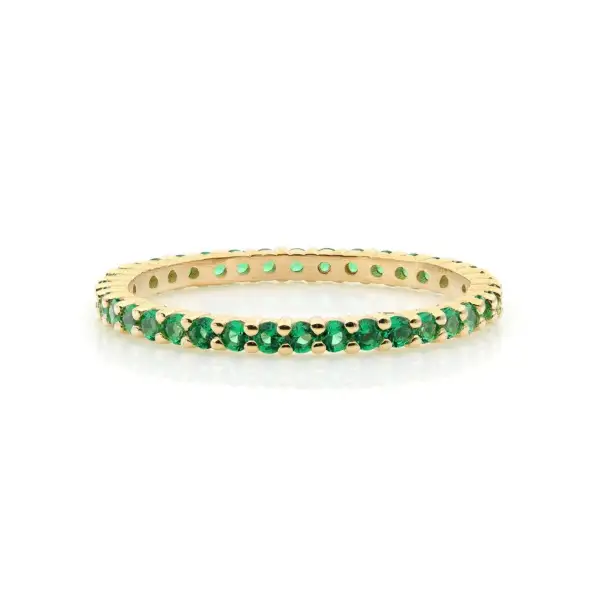 Solid Gold Full Eternity Emerald Wedding Ring