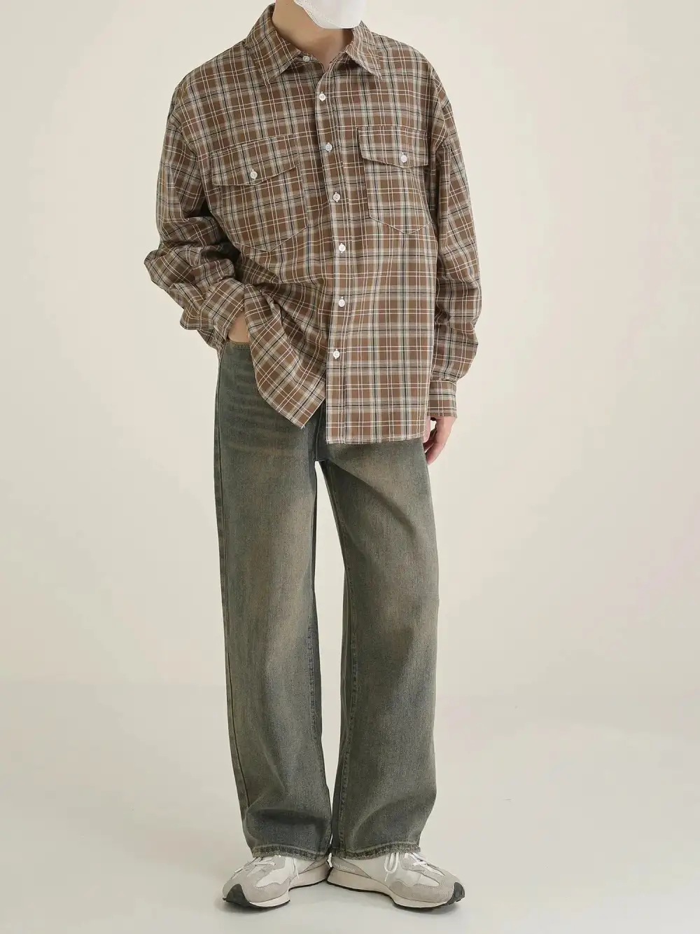 Buttoned Pocket Plaid Shirt