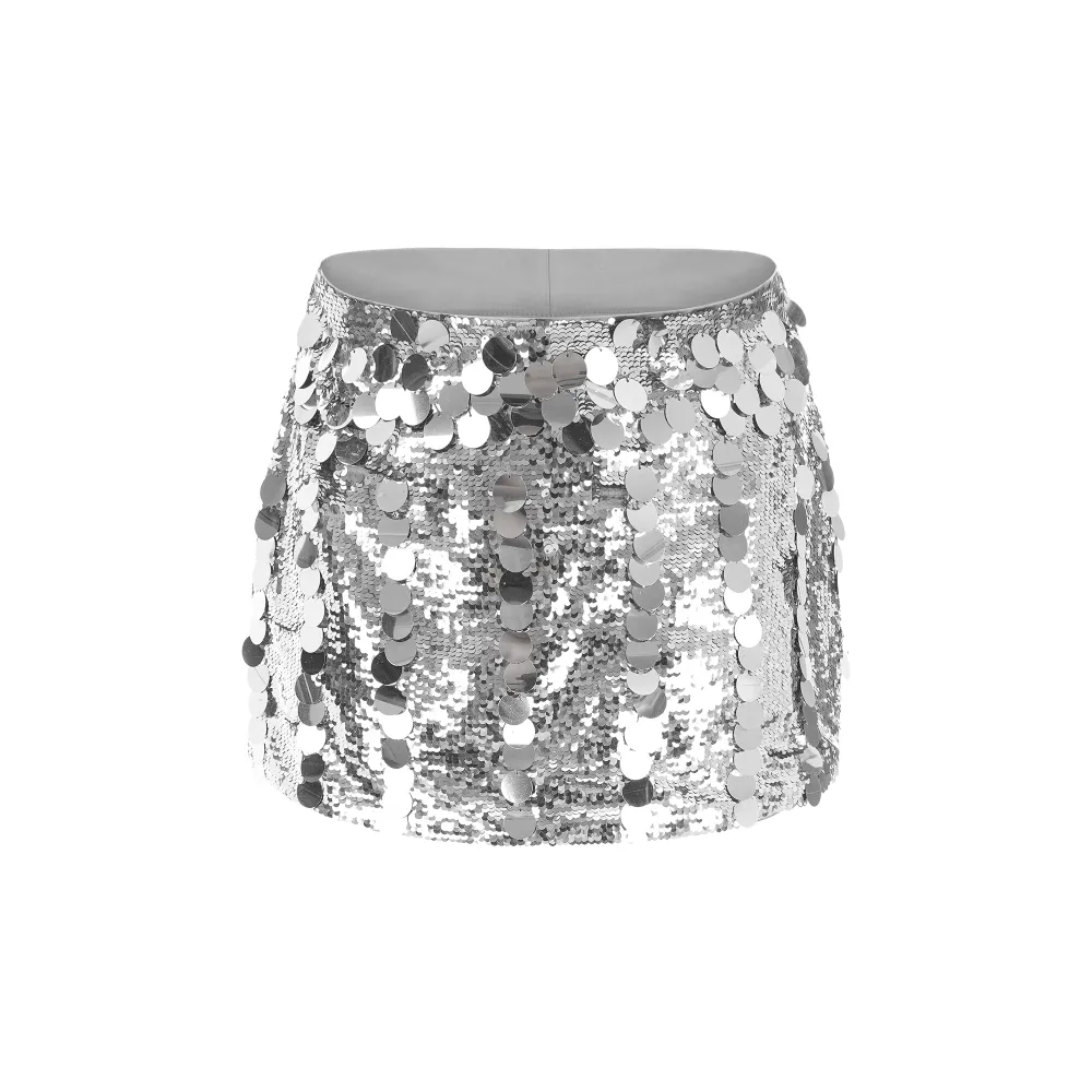 Relaxed Sequin Mini Skirt