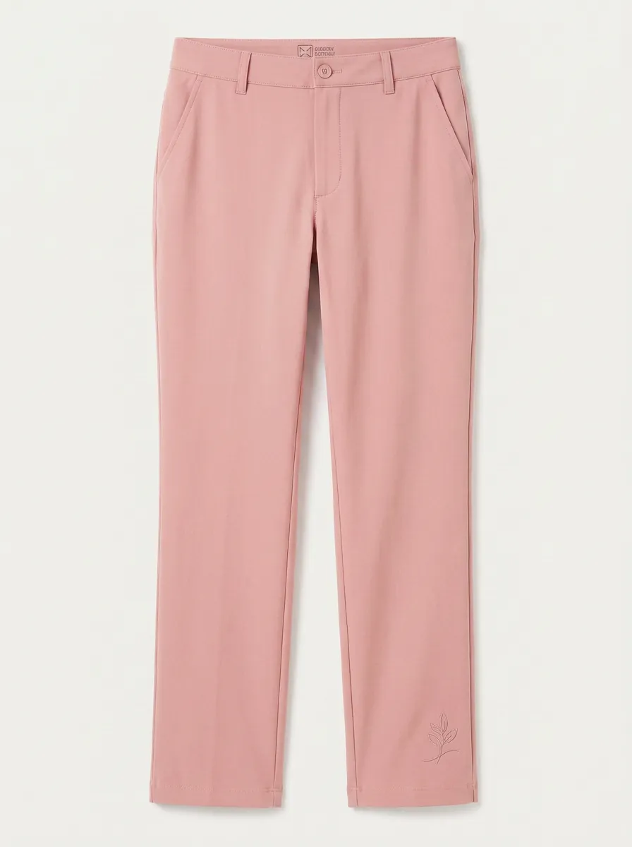 Women's Modern Weekend Leaf Pattern Printed Mid Rise Straight Leg Pants