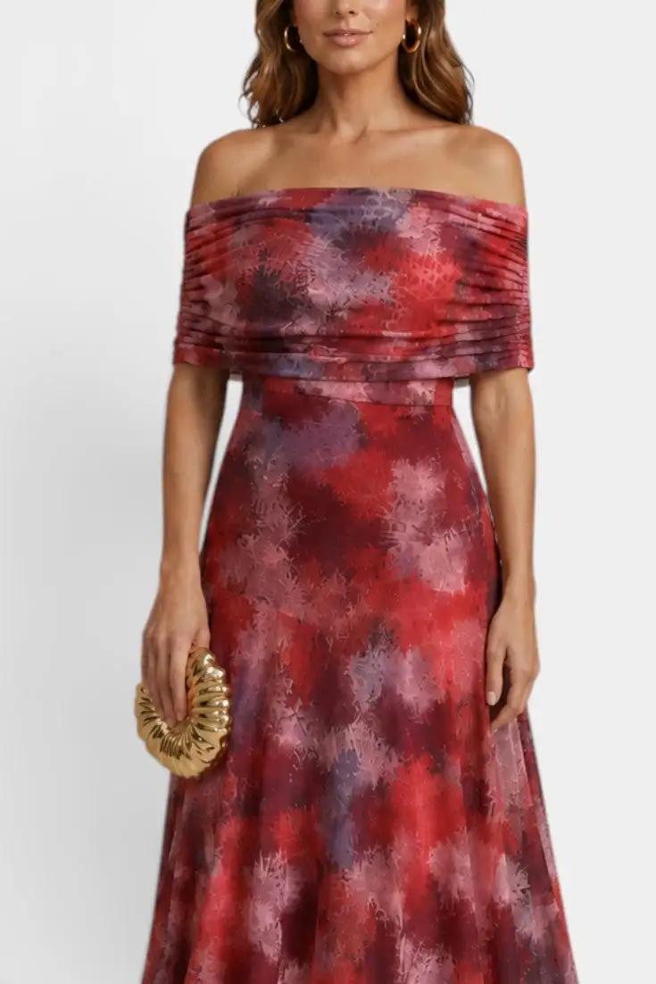 Asymmetric Tie-Dye Maxi Dress