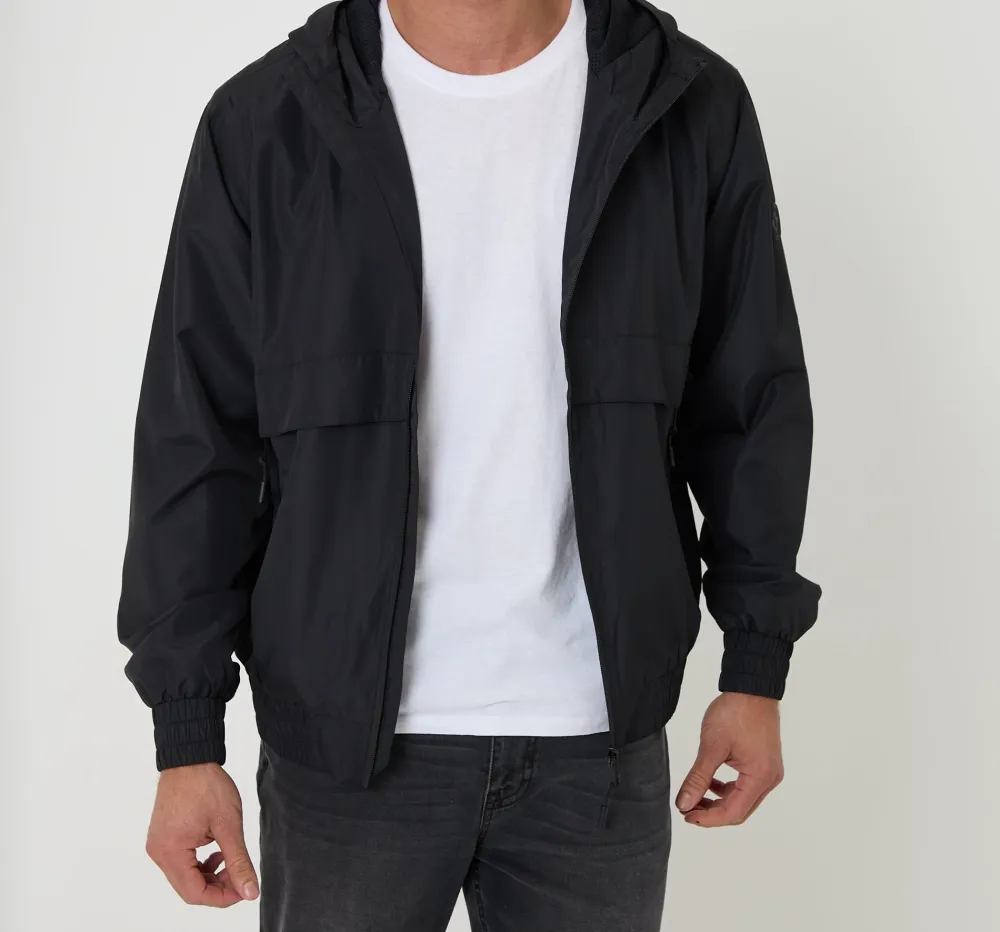 Black Lightweight Hooded Jacket