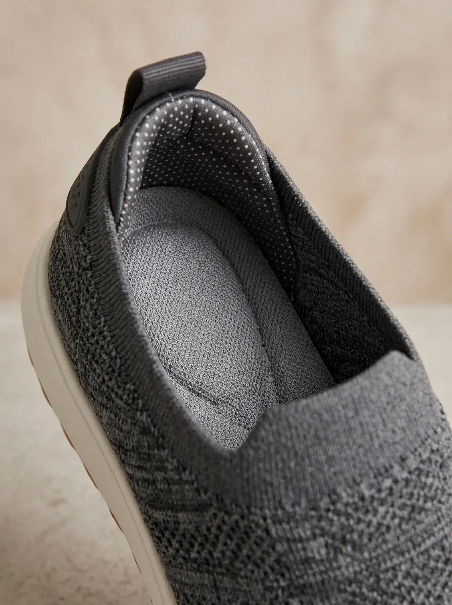 Practical Knit Slip-On Detail Men's Stretch Canvas Shoes