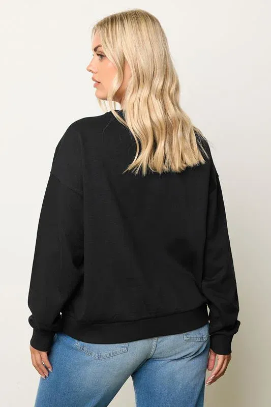 Black Embroidered Sweatshirt