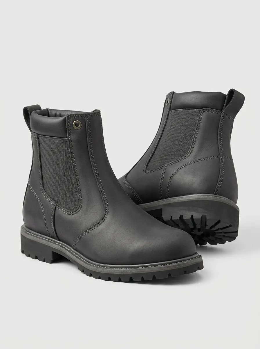 Unisex Leather Chelsea Style Work Boots