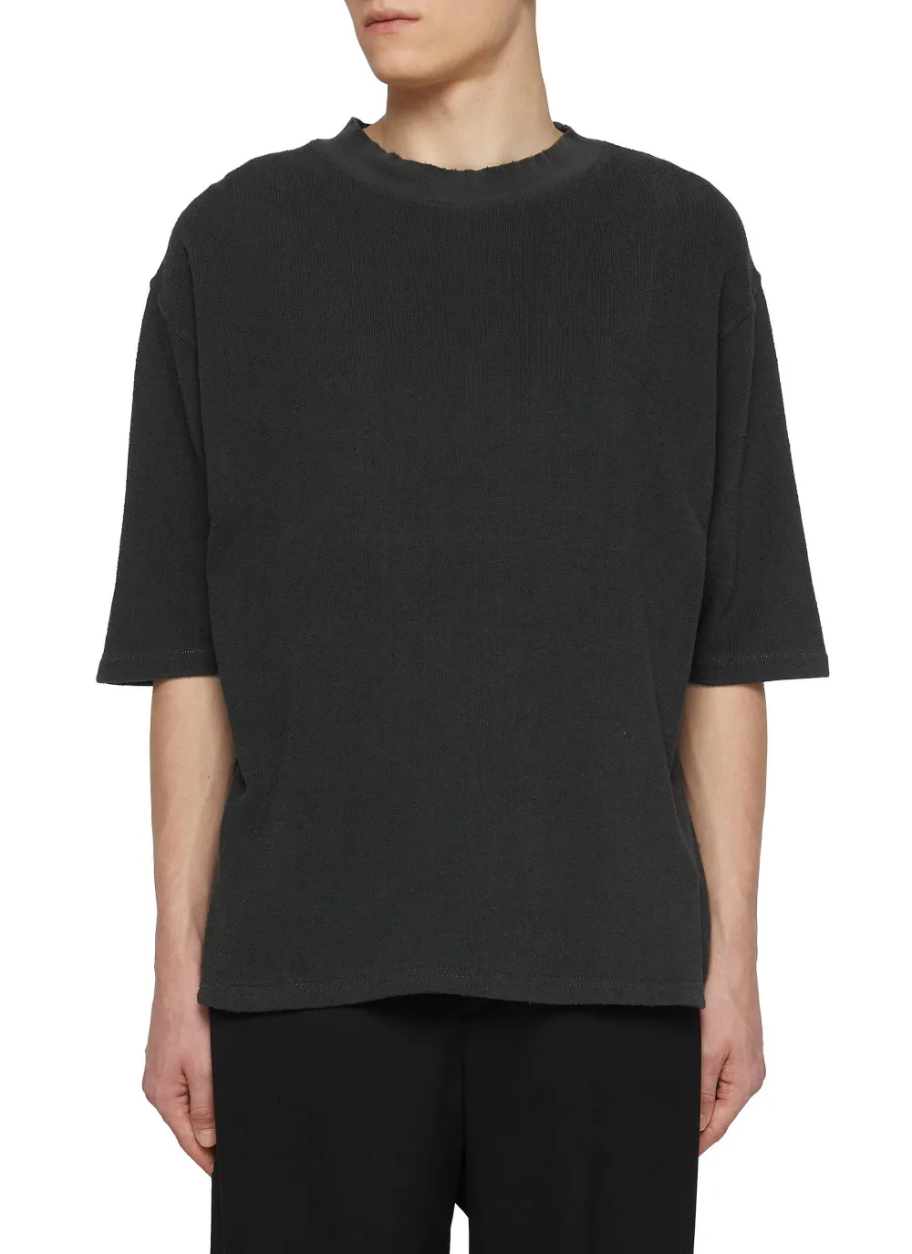 Leisure Simple Daily Soft Black Crewneck T-Shirts