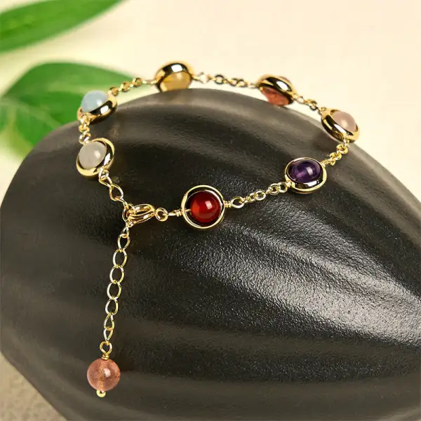 Crystal Amethyst Strawberry Quartz Bracelet