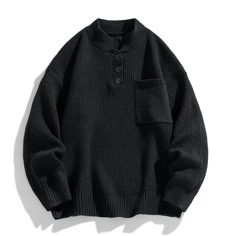 Button Knit Pullover