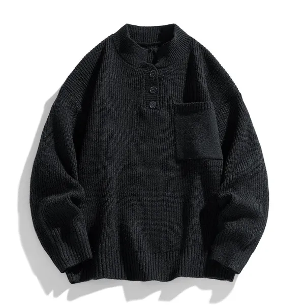Button Knit Pullover
