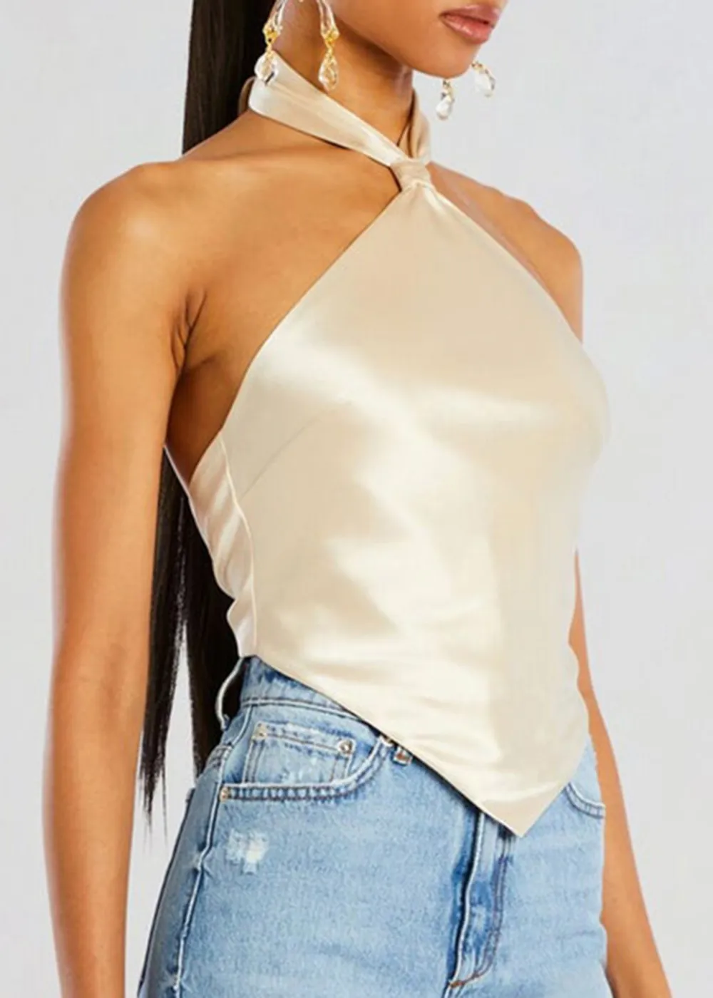Halter Neck Solid Top